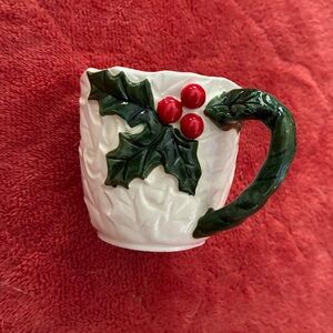Vintage Lefton Holly Berry Christmas Mug / Tea Cup